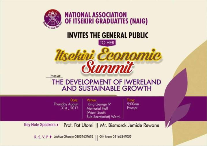 24 Hours Countdown: NAIG changes venue of Itsekiri Economic Summit