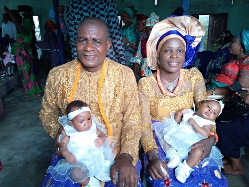 16 Years After: NUT Chairman Ikuejawa, Wife, dedicate twin babies to God