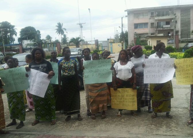 Protesting women blame collapsed bridge for gridlock around Warri Refinery