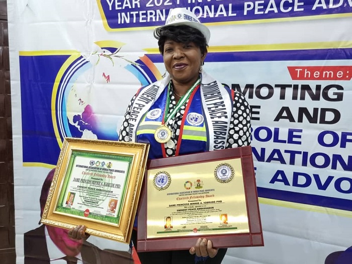 Igbrude inducted as Eminent Peace Ambassador