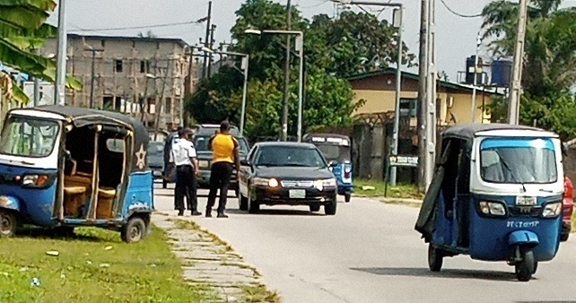 Drama as angry commercial tricycle rider almost hit VIOs in Warri