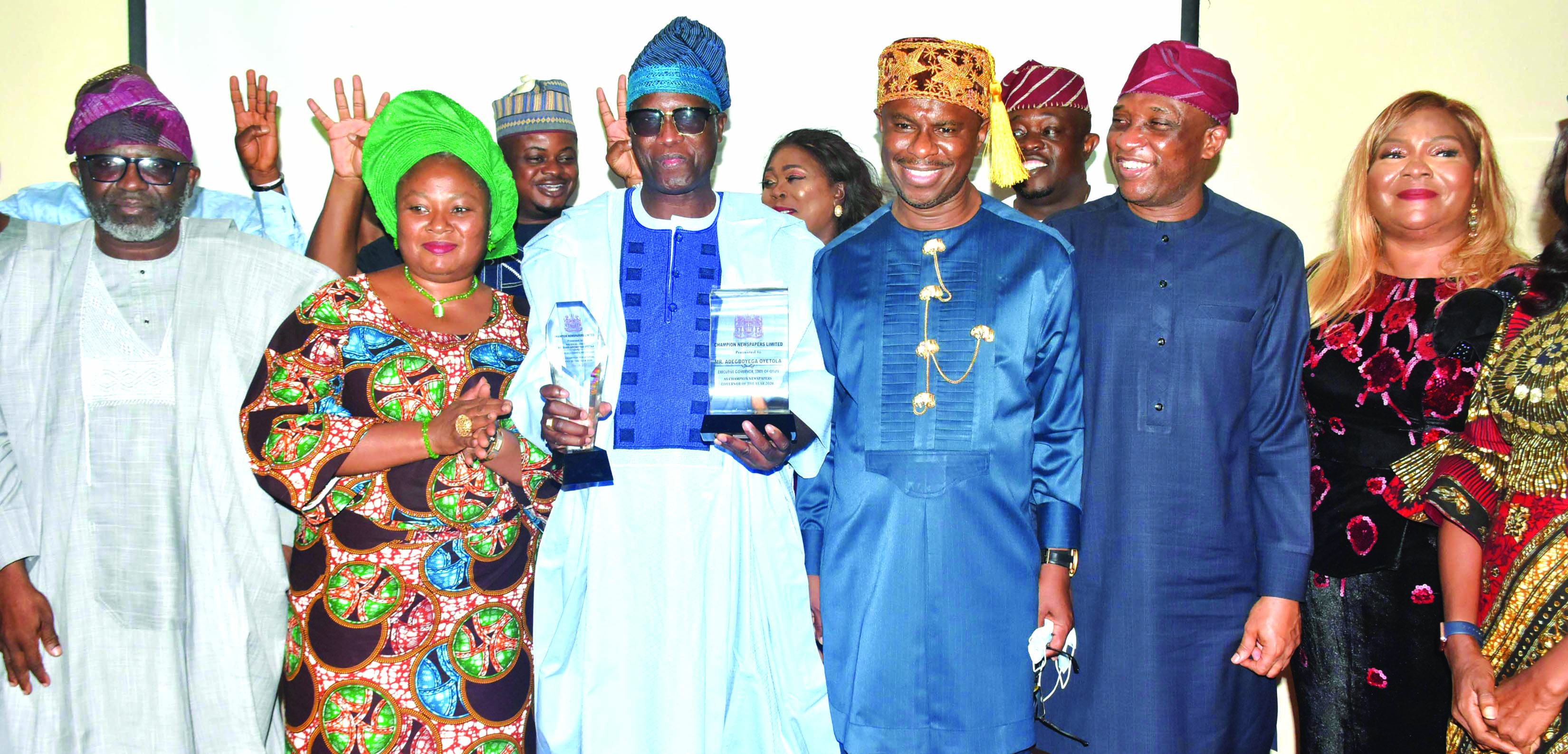 Oyetola, Umahi, Tinubu, First bank, Access bank, Others Honoured at Champion Newspapers 2020 Awards