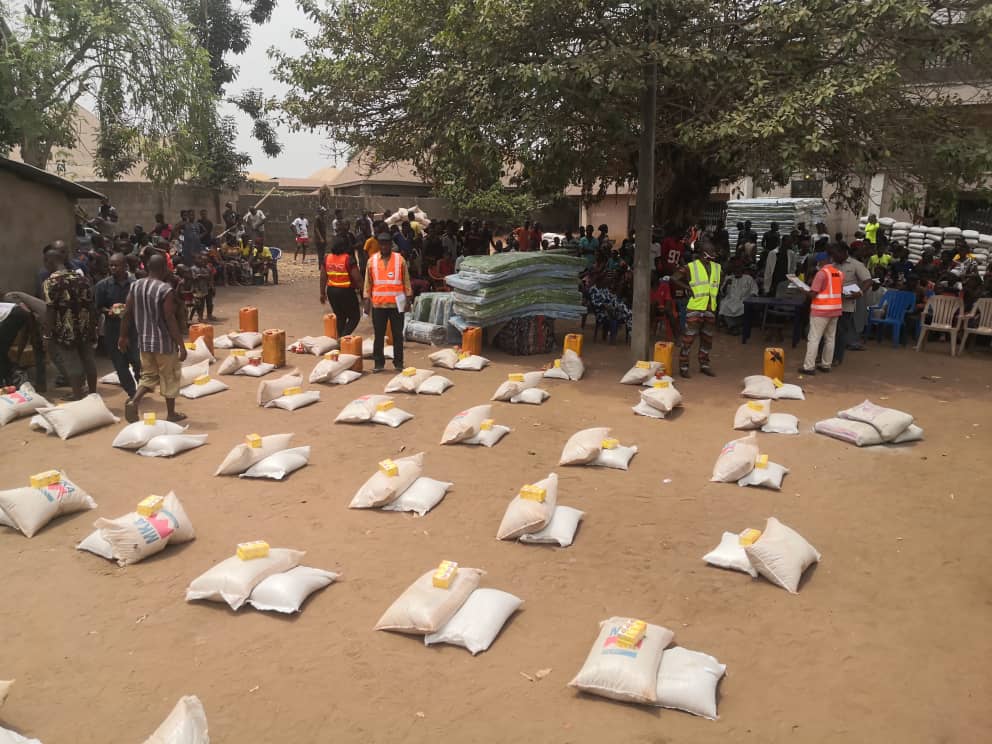 NEMA distributes relief items to 283 households ravaged by flood in Enugu