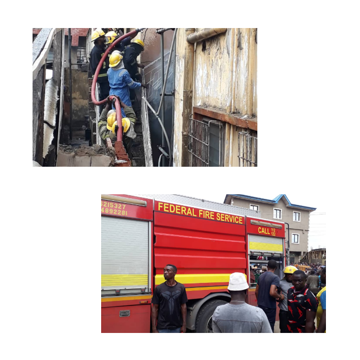 Breaking: Lagos Storey building goes  up in flame