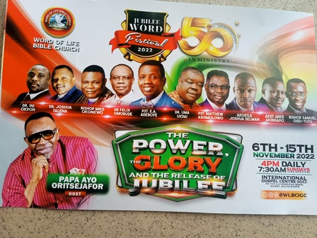 Adeboye, Ukpai, Ashimolowo, other eminent clerics to minister at Jubilee Word Festival 2022 / 50th anniversary in ministry of Oritsejafor