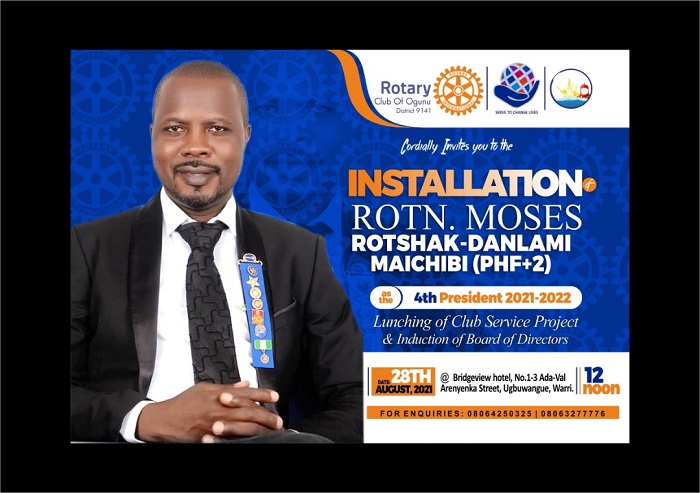 Rotarian Maichibi to be installed as 4th President, Rotary Club of Ogunu