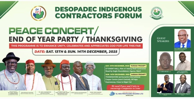 Warri Gears Up For DESOPADEC Indigenous Contractors' Forum Peace Concert
