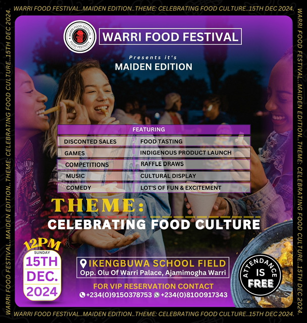 Maiden Warri Food Festival holds December 15