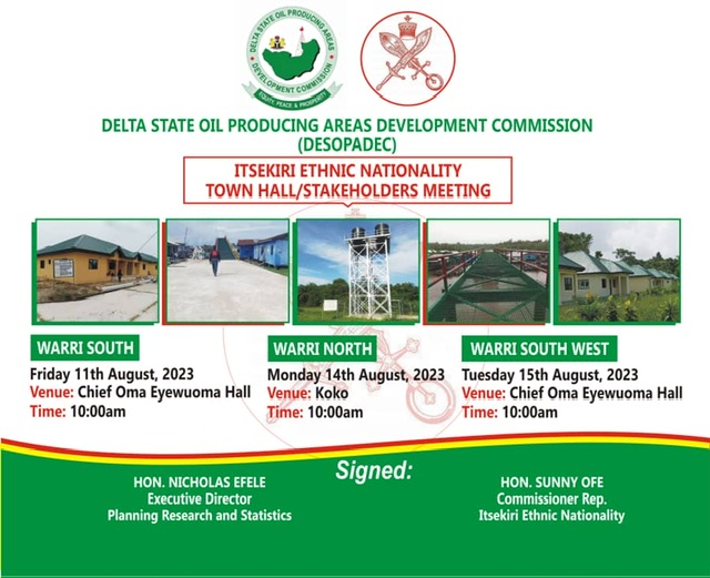 DESOPADEC: Itsekiri Ethnic Nationality holds townhall meetings