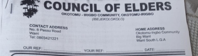 Okotomu is autonomous from Ode-Itsekiri Olu, no person has unfettered right to dispose off our land – Okotomu Elders’ Council