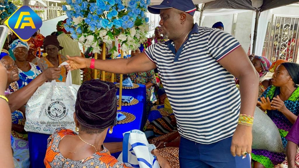Shola Mese Puts Smiles on the Faces of Widows, Students as He Celebrates 57th Birthday