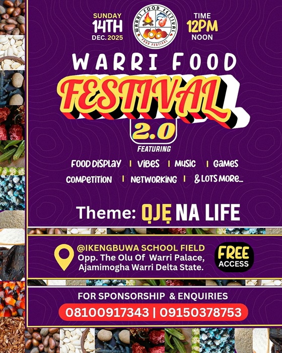 2nd Warri Food Festival, themed 'Oje Na Life’ holds December 14
