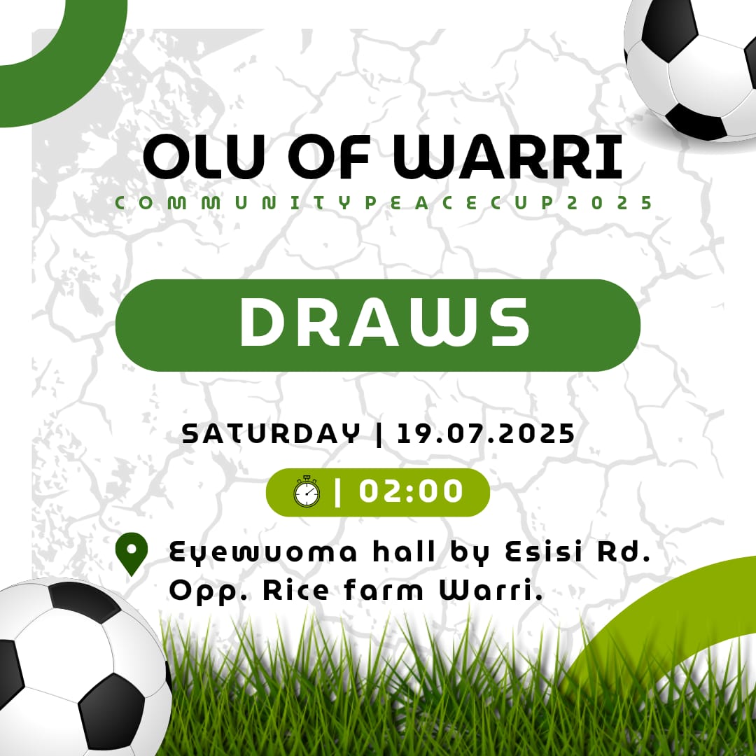 Draws for Olu of Warri Community Peace Cup hold Saturday July 19