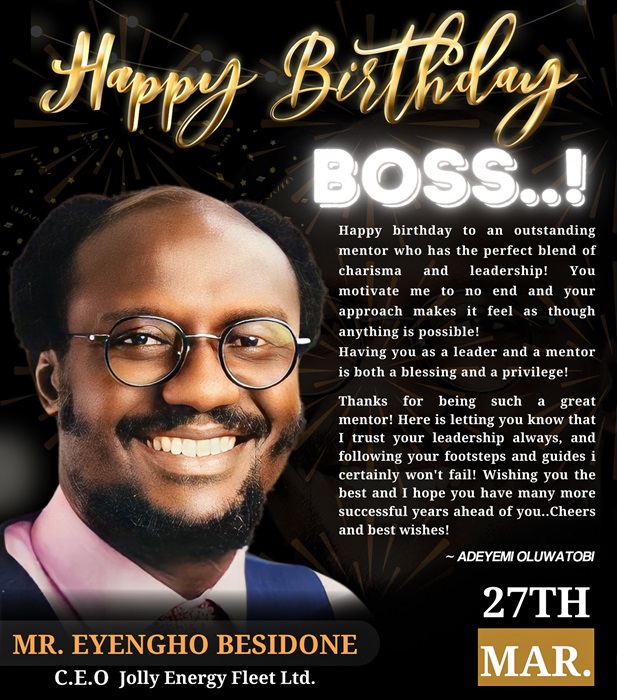 You have the perfect blend of charisma, leadership – Events’ promoter, Oluwatobi salutes Eyengho