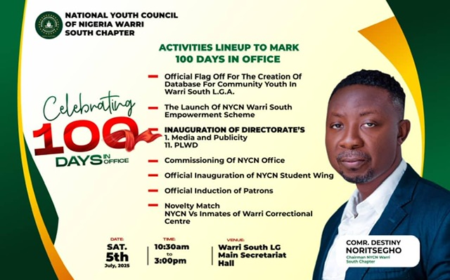 NYCN: Flag off of database, launch of empowerment scheme, to highlight 100days in office of Noritsegho