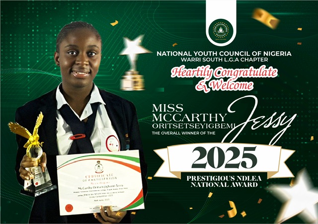 Jessy returns to Warri Saturday after winning the 2025 NDLEA National Award