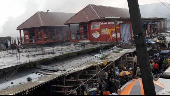 Gas Cylinder Explosion causes monumental damage at Igbudu Market, Warri