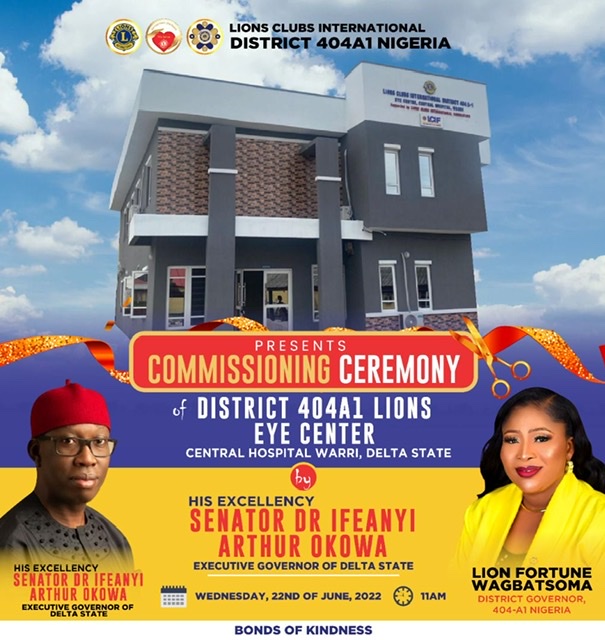 Lions Club to commission Eye Center at Central Hospital, Warri
