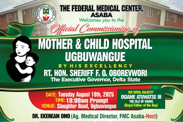Warri: Oborevwori to commission Mother and Child Hospital built by FG