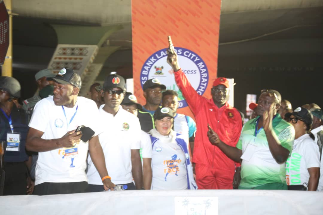 Buratai fires starter pistol at Lagos City Marathon