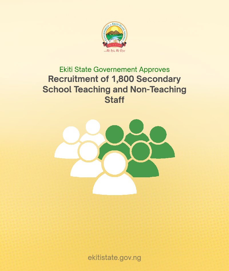 Ekiti State Government to recruit 1,800 teaching, non -teaching staff