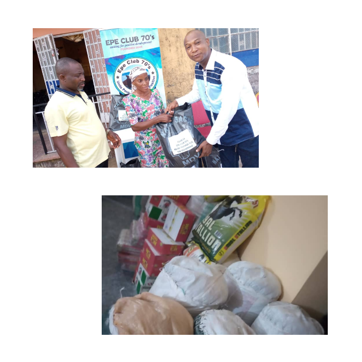 CONVID-19  Epe Club 70's distributes relief materials to residents