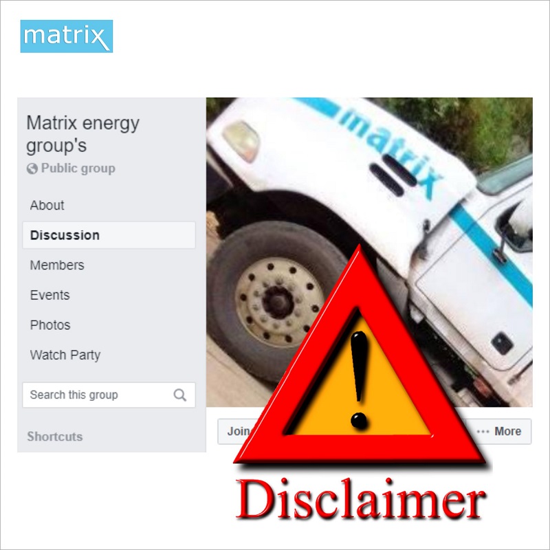Scam Alert: Matrix Energy distances self from fake Facebook group