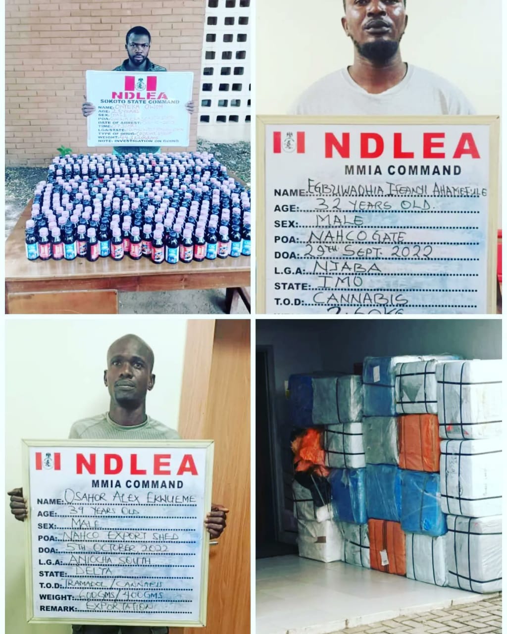 NDLEA intercepts over 2.4million tramadol pills from Pakistan at Lagos airport