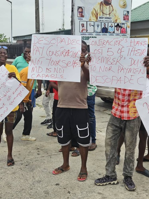 Contractors protest alleged refusal by DESOPADEC to pay them for jobs executed