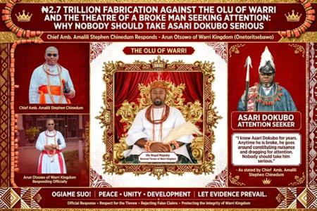 N2.7 trillion fabrication against the Olu of Warri and the theatre of a broke man seeking attention: Why nobody should take Asari Dokubo serious